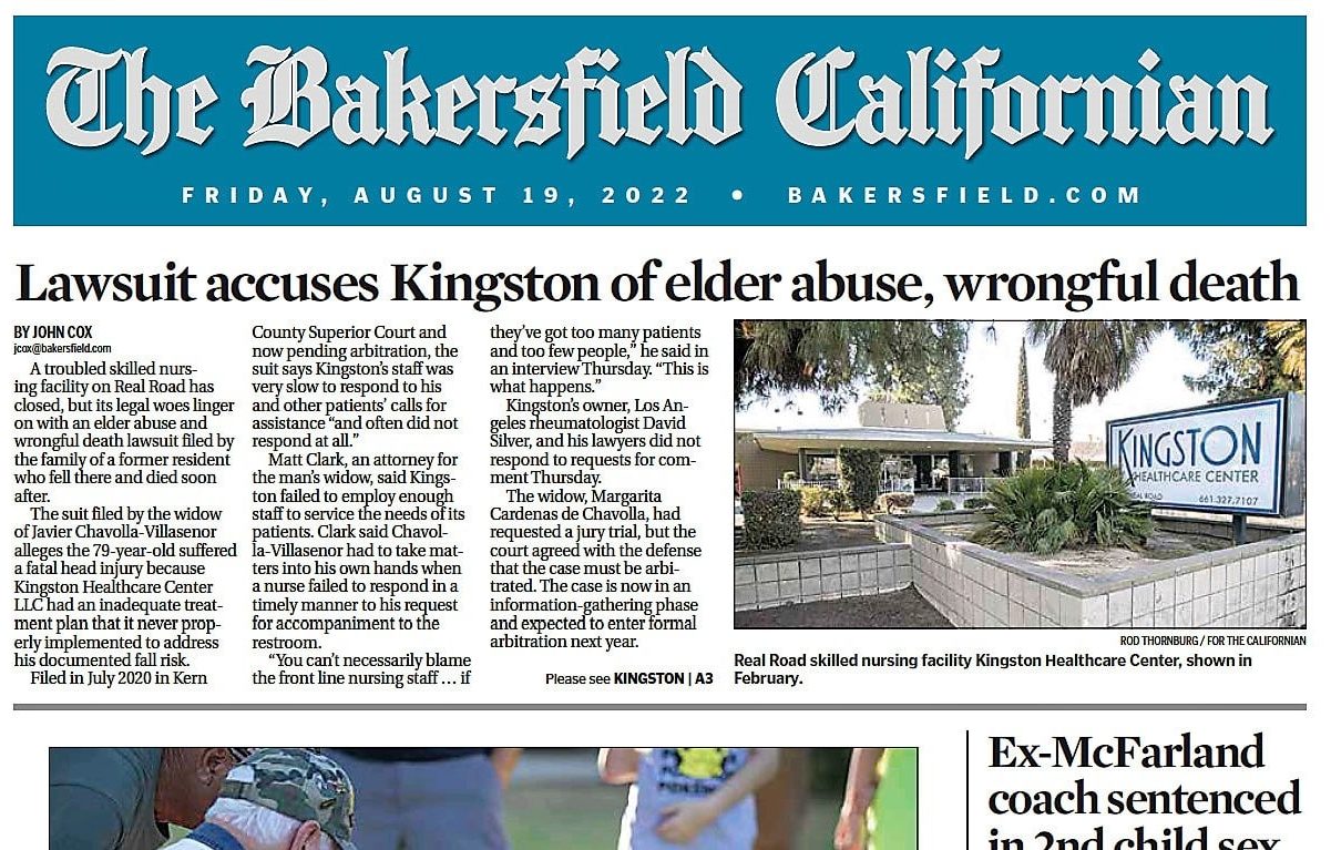 Lawsuit Accuses Kingston of Elder Abuse, Wrongful Death