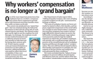 Local newspaper publishes opinion article on workers’ compensation by CCS’ James Yoro