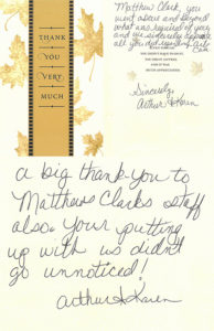 Thank you from Arthur